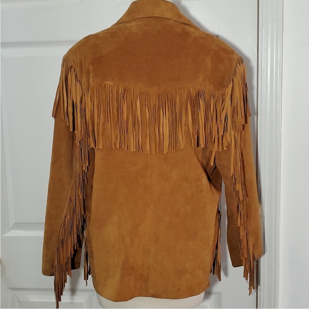Vintage Leather Jacket Suede Western Rodeo Festival Fringe  Cowgirl 6